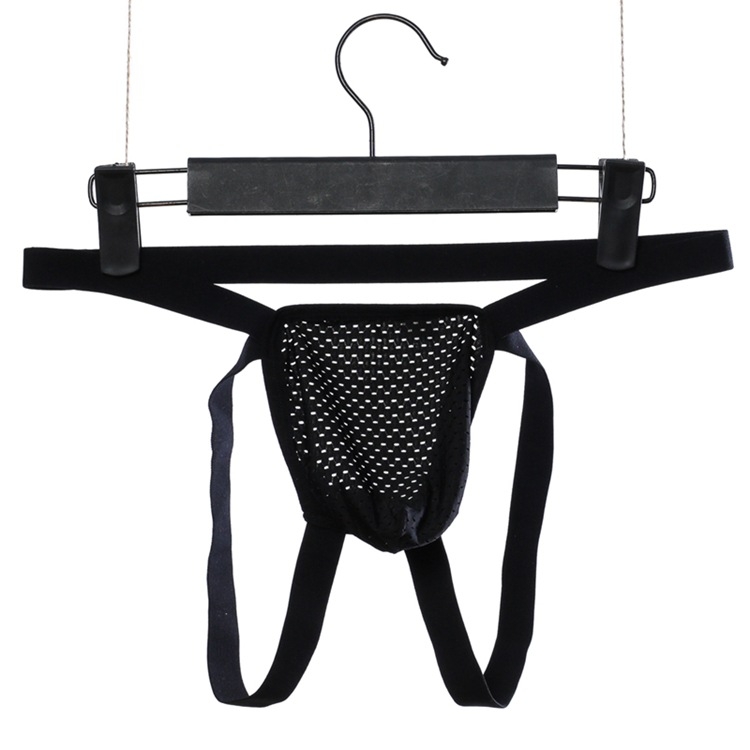 Мъжки стринг бельо с райета, т-образен стил, дишащ найлон, плетено, ниска талия