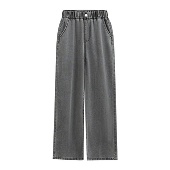 Dječje traperice, korejskog stila, denim, 90% pamuk, srednji struk, elastični pojas