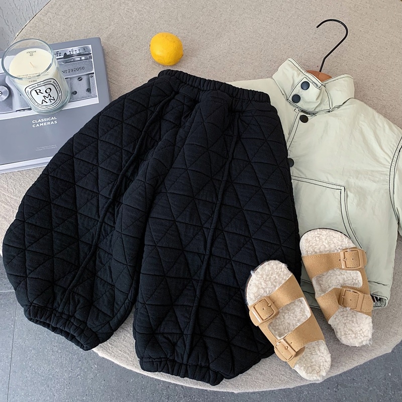 Pantaloni de iarnă pentru copii, căptușeală de fleece, unisex, material principal bumbac 47%, talie elastică, potrivit pentru vârsta 3-8 ani.