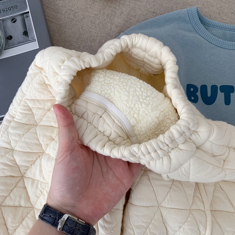 Pantaloni de iarnă pentru copii, căptușeală de fleece, unisex, material principal bumbac 47%, talie elastică, potrivit pentru vârsta 3-8 ani.