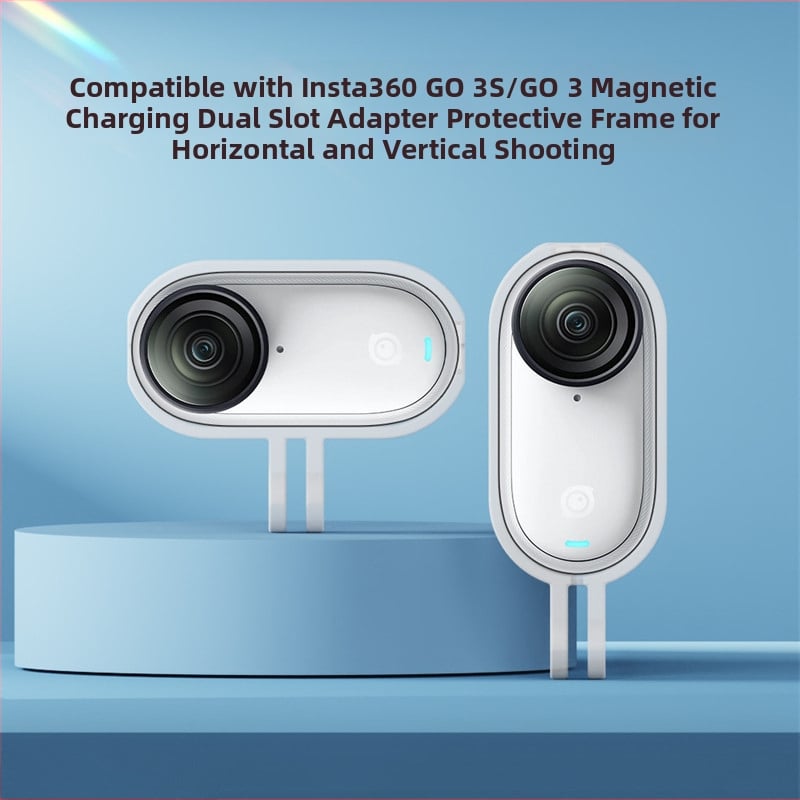 Magnetický nabíjací rám s ochranným krytom pre Insta360 GO3/GO3S, podpora horizontálneho aj vertikálneho snímania, PC plast; balenie obsahuje adaptér box