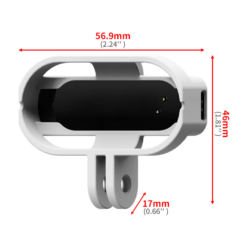Magnetický nabíjací rám s ochranným krytom pre Insta360 GO3/GO3S, podpora horizontálneho aj vertikálneho snímania, PC plast; balenie obsahuje adaptér box