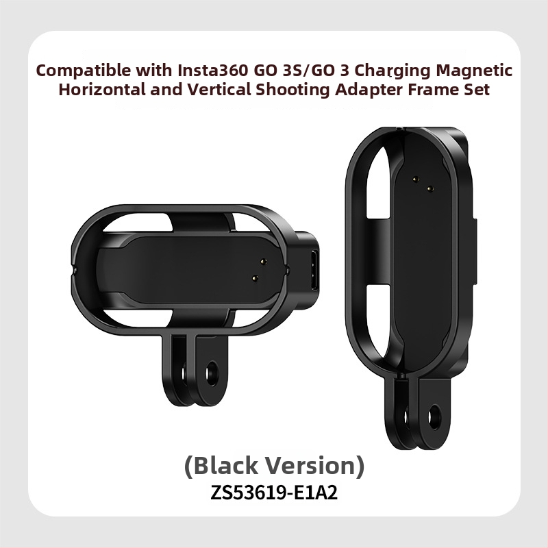 Magnetický nabíjací rám s ochranným krytom pre Insta360 GO3/GO3S, podpora horizontálneho aj vertikálneho snímania, PC plast; balenie obsahuje adaptér box