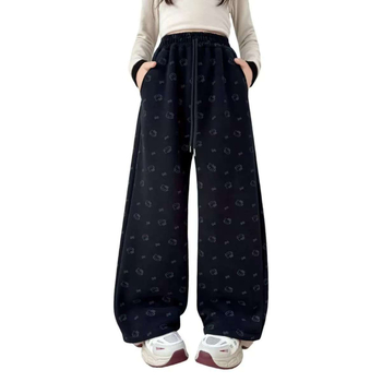 Gyerekeknek készült lány téli nadrág, fleece bélés, koreai stílus, 100% poliészter, 3–8 éveseknek