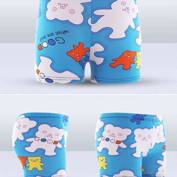 Детски плувки с принт, унисекс, полиестер със спандекс, стил бриф