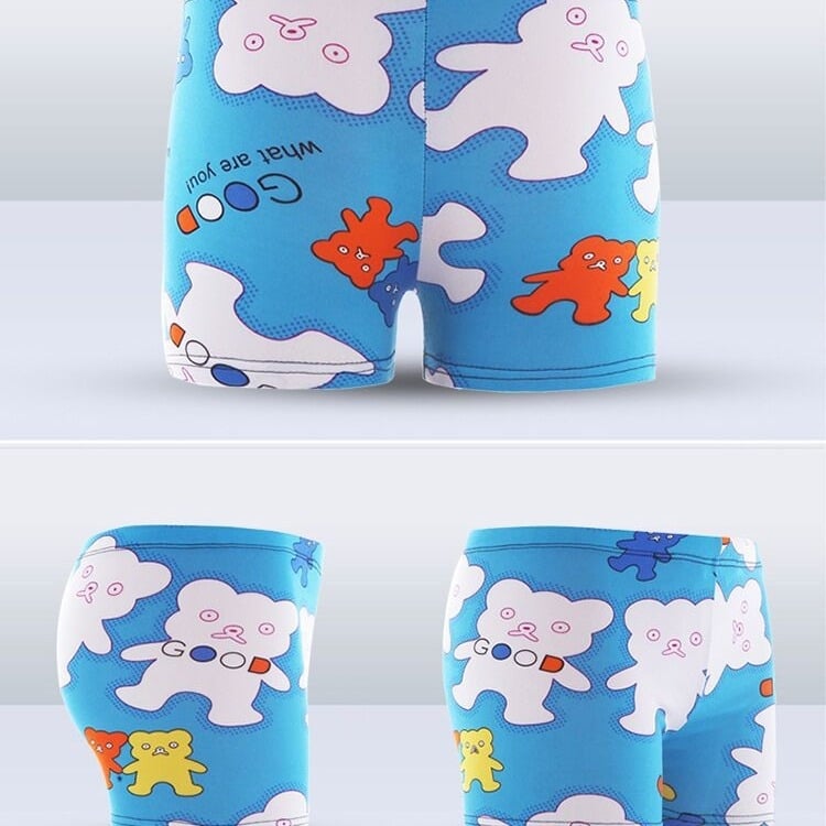 Детски плувки с принт, унисекс, полиестер със спандекс, стил бриф