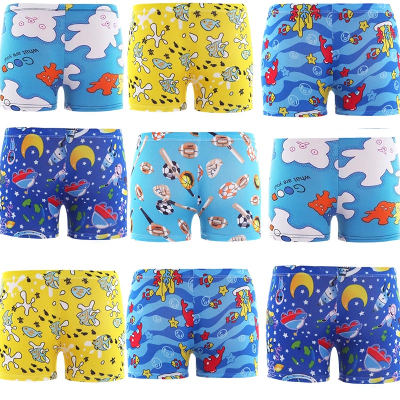 Детски плувки с принт, унисекс, полиестер със спандекс, стил бриф