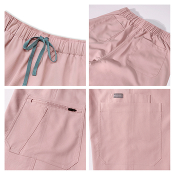 Set scrubs cu imprimeu Crăciun-Halloween – unisex, pentru doctori și asistente, top și pantaloni, decolteu în V, mâneci scurt, material poliester-spandex care evacuează umezeala