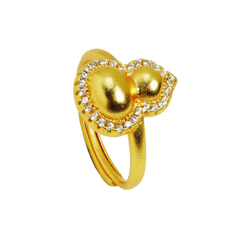 Állítható rézötvözet gyűrű elektroplatinált bevonattal, vintage művészi ékszer nőknek, tök motívummal és gyémánt díszítéssel