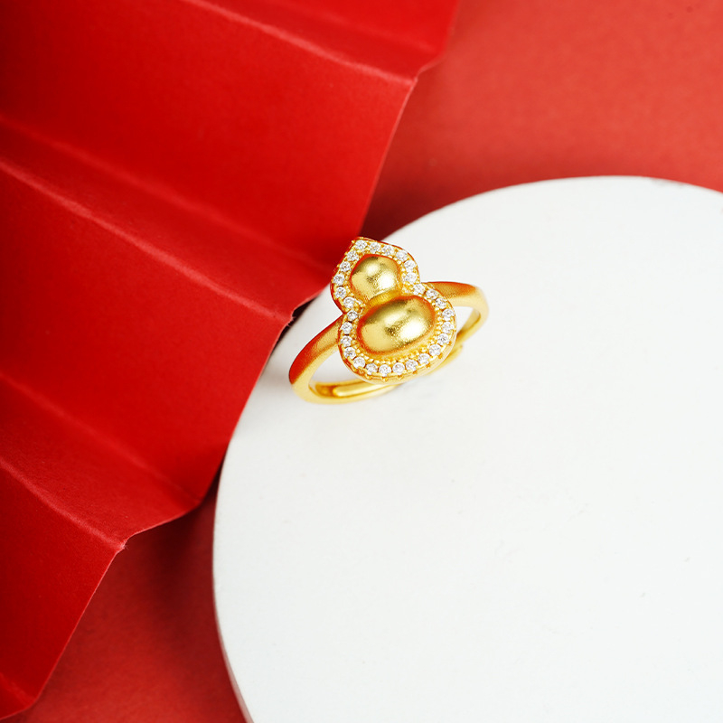 Állítható rézötvözet gyűrű elektroplatinált bevonattal, vintage művészi ékszer nőknek, tök motívummal és gyémánt díszítéssel