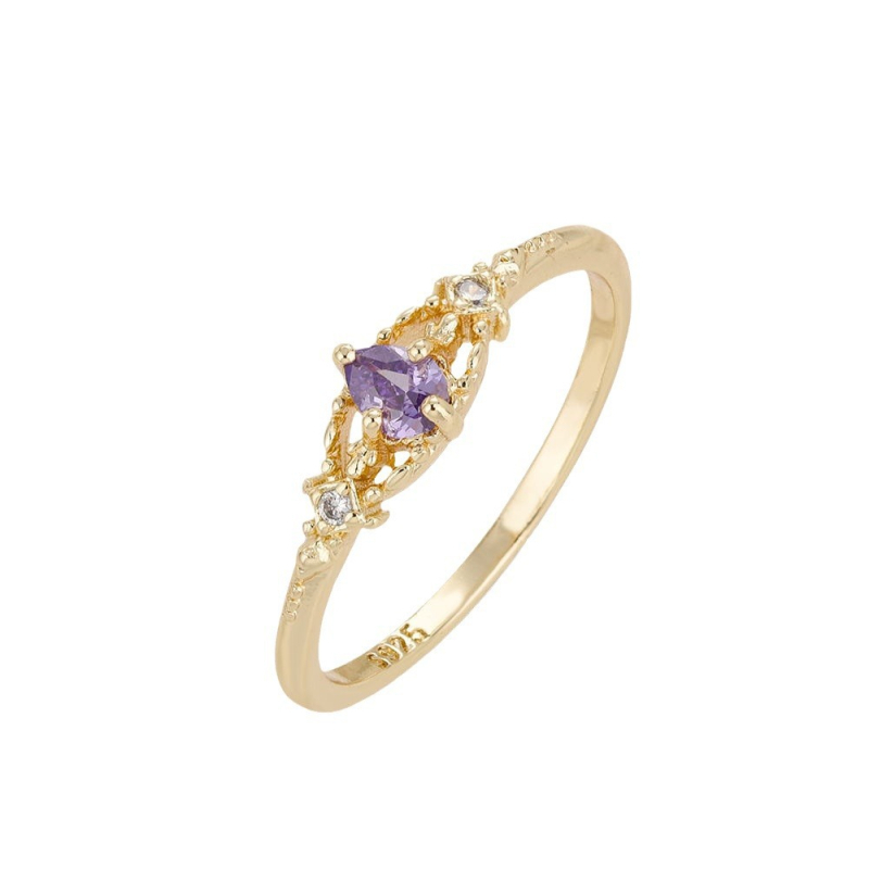 Inel din cupru, cu design diamantat în formă de lacrimă, placat electrochimic, pentru femei