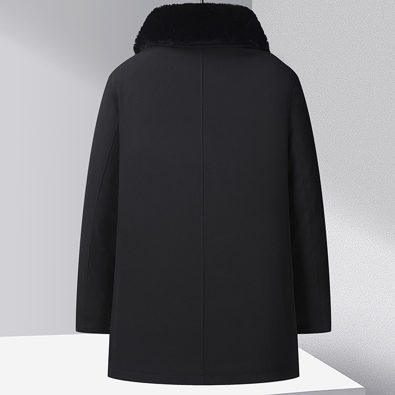 Férfi téli kabát poliészter töltettel és béléssel, cipzáras zárás, levehető bélés, középhosszú