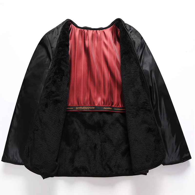 Férfi téli kabát poliészter töltettel és béléssel, cipzáras zárás, levehető bélés, középhosszú