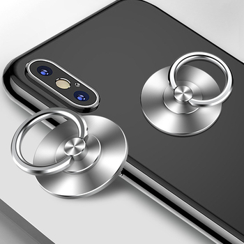 Telefonhoz tartozó gyűrűtartó — asztali, forgatható és összecsukható; anyag: 304 rozsdamentes acél; tömeg: 20 g; felület: CD-mintázatú alap