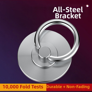 Telefonhoz tartozó gyűrűtartó — asztali, forgatható és összecsukható; anyag: 304 rozsdamentes acél; tömeg: 20 g; felület: CD-mintázatú alap