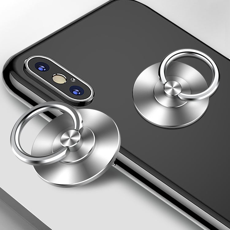 Telefonhoz tartozó gyűrűtartó — asztali, forgatható és összecsukható; anyag: 304 rozsdamentes acél; tömeg: 20 g; felület: CD-mintázatú alap