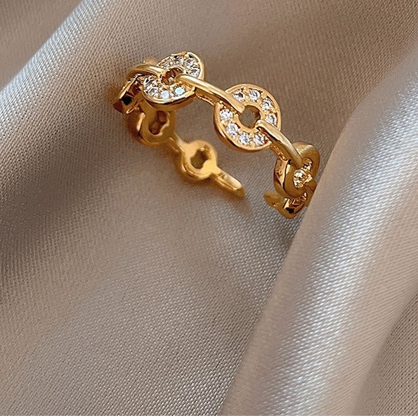 Nőknek szóló réz geometriai nyitott gyűrű, elektroplattal bevont, könnyű luxus stílusú, kéz ékszerei, 2025 ősz