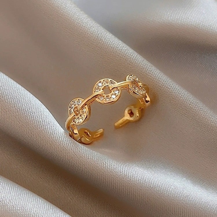 Nőknek szóló réz geometriai nyitott gyűrű, elektroplattal bevont, könnyű luxus stílusú, kéz ékszerei, 2025 ősz