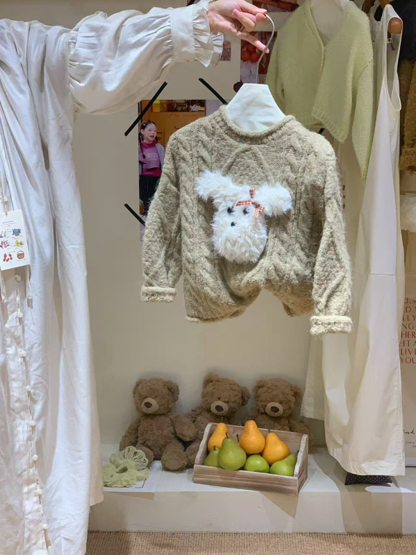 Pulover pentru copii în stil coreean, gros, guler rotund, mâneci lungi, pentru copii între 3 și 8 ani