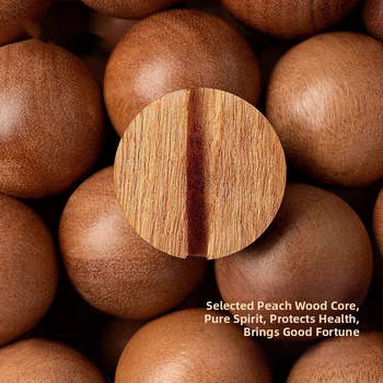 Unisex narukvica od drveta breskve Taishan, stoljetno drvo, ručna izrada, moderni minimalistički stil, blagoslovne perle