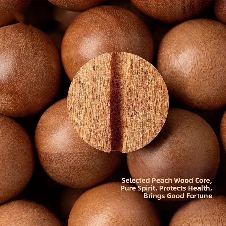 Unisex narukvica od drveta breskve Taishan, stoljetno drvo, ručna izrada, moderni minimalistički stil, blagoslovne perle