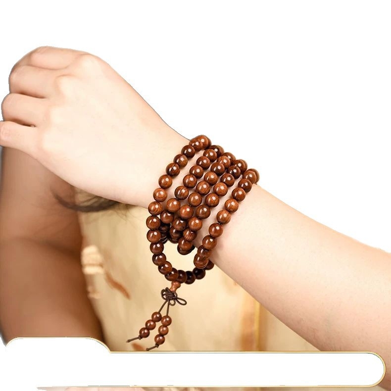 Unisex narukvica od drveta breskve Taishan, stoljetno drvo, ručna izrada, moderni minimalistički stil, blagoslovne perle