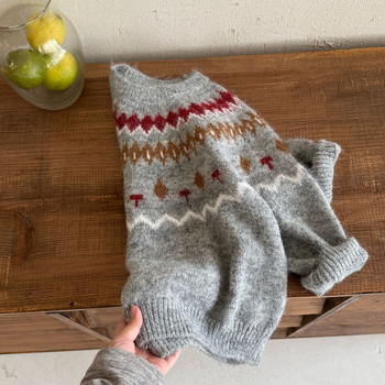 Fair Isle gyermek jacquard pulóver, kerek nyak, hosszú ujj, rombusz minta, poliészter 70–80%