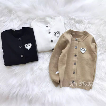 Cardigan pentru copii în stil japonez, mâneci lungi, cu nasturi pe un singur rând, tricot din lână, 20% lână, pentru copii între 1 și 3 ani