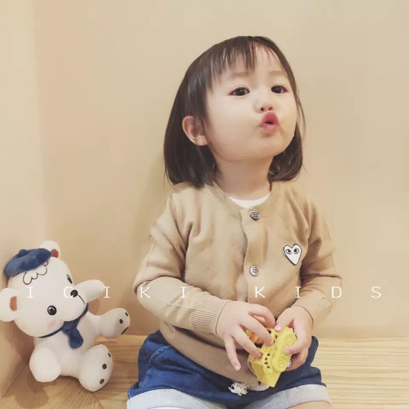 Cardigan pentru copii în stil japonez, mâneci lungi, cu nasturi pe un singur rând, tricot din lână, 20% lână, pentru copii între 1 și 3 ani