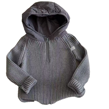 Dječji džemper s kapuljačom i patchworkom, korejskog stila, unisex, jesen-zima