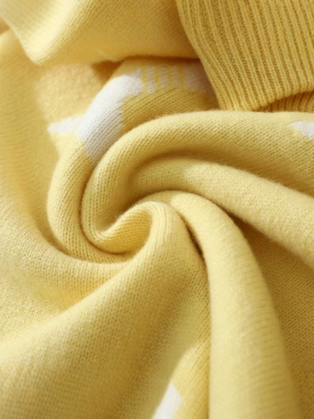 Pulover pentru copii din lână 100%, jacquard cu delfin, guler semi-turtleneck, pentru copii între 3 și 8 ani