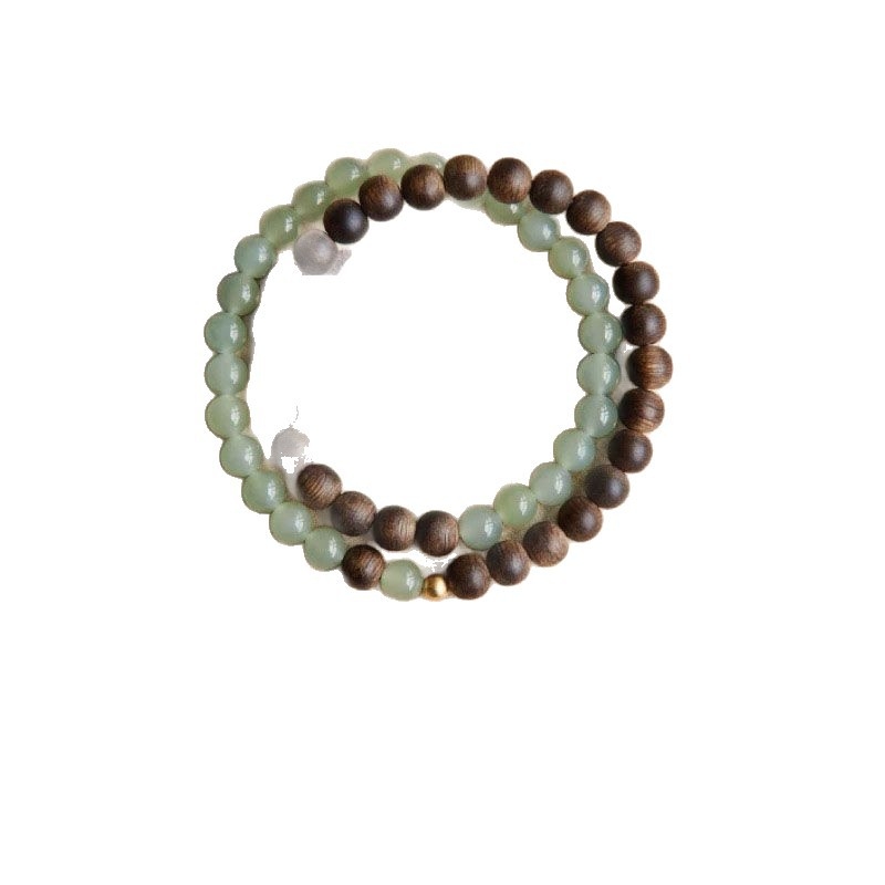 Agarwood karkötő, retro stílus, geometriai forma, kézzel készített, 2025 tavasza