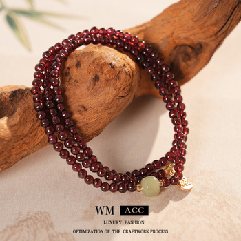 Réz gyöngyös geometriai karkötő nőknek, Új kínai stílus, Téli 2025