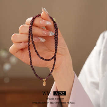 Réz gyöngyös geometriai karkötő nőknek, Új kínai stílus, Téli 2025