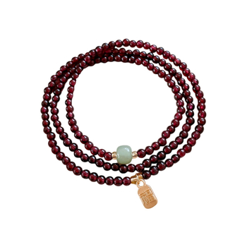 Réz gyöngyös geometriai karkötő nőknek, Új kínai stílus, Téli 2025