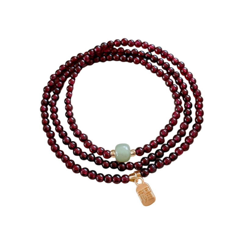 Réz gyöngyös geometriai karkötő nőknek, Új kínai stílus, Téli 2025