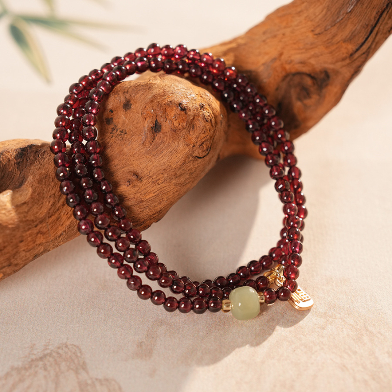 Réz gyöngyös geometriai karkötő nőknek, Új kínai stílus, Téli 2025