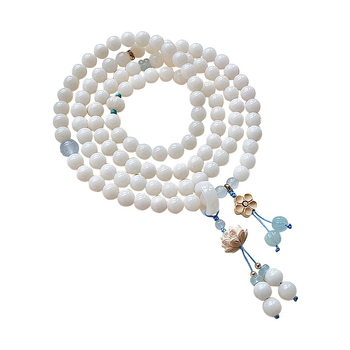 Bodhi gyöngy karkötő, 108 gyöngy, természetes, uniszex