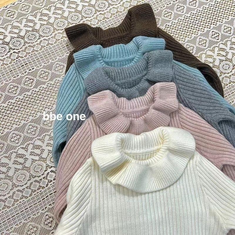 Koreai stílusú gyerek pulóver babagallérral, hálós anyag, poliészter 30–50%