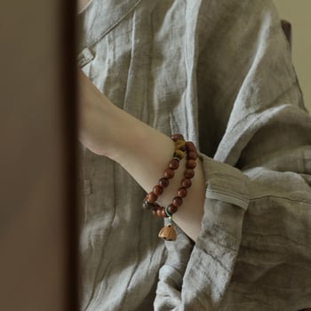 Fából készült karkötő, kézzel készített, uniszex, geometriai forma, természetes stílus