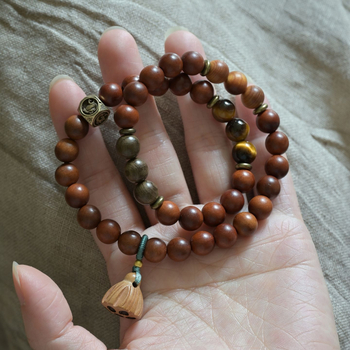 Fából készült karkötő, kézzel készített, uniszex, geometriai forma, természetes stílus