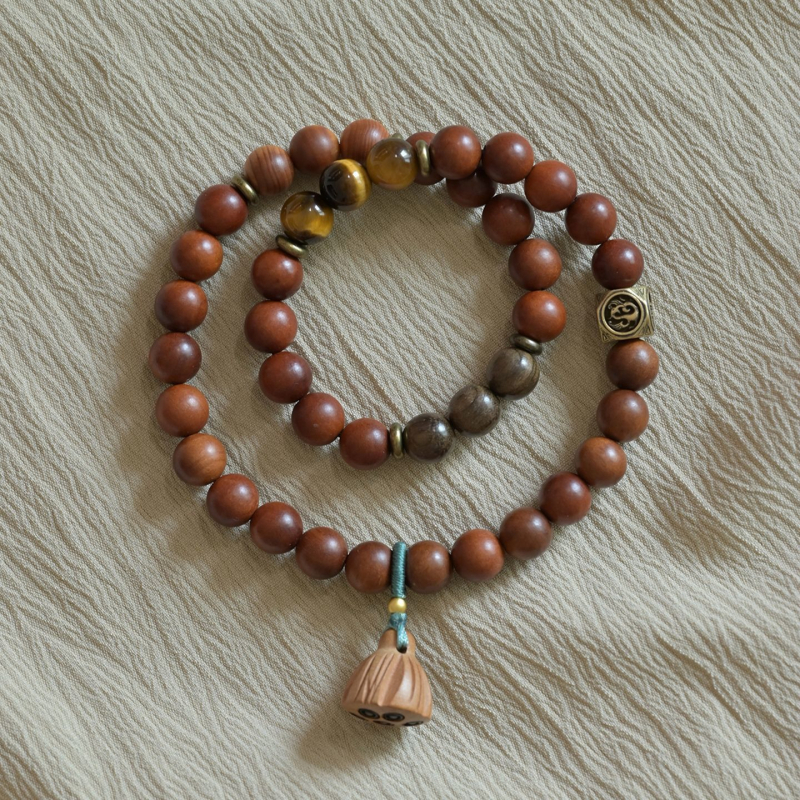 Fából készült karkötő, kézzel készített, uniszex, geometriai forma, természetes stílus