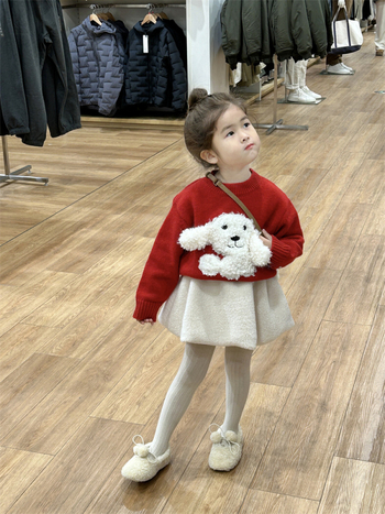 Koreai stílusú gyerek pulóver, kerek nyakú, hosszú ujjú, 3–8 éveseknek