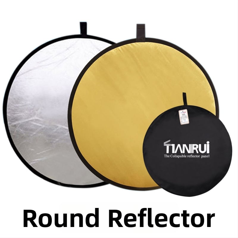 Πέντε σε ένα διπλής όψεως ανακλαστήρας, φορητός και εύχρηστος για επαγγελματική φωτογράφηση, κυκλικός, από ανακλαστικό ύφασμα.