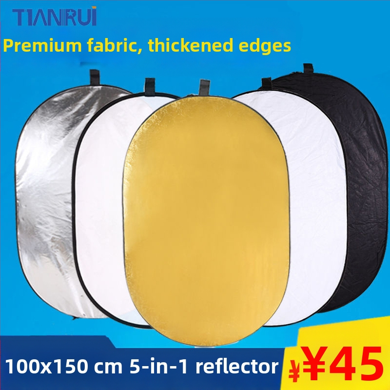 Πέντε σε ένα διπλής όψεως ανακλαστήρας, φορητός και εύχρηστος για επαγγελματική φωτογράφηση, κυκλικός, από ανακλαστικό ύφασμα.