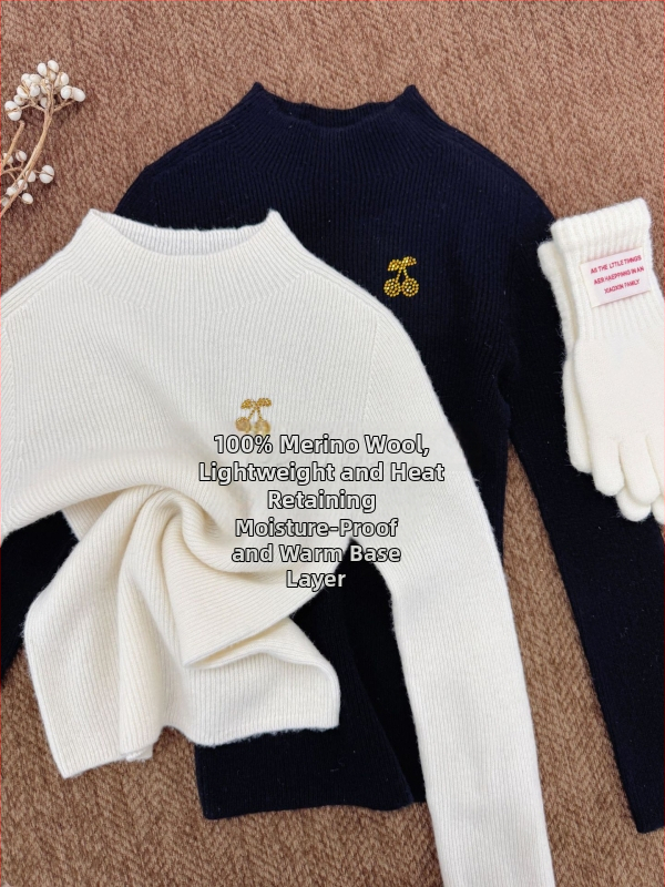 Pulover pentru copii din lână 100% - guler rotund, mâneci lungi, culoare solidă