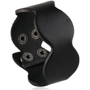 Bőrkarkötő, kézzel készített, uniszex, geometriai dizájn