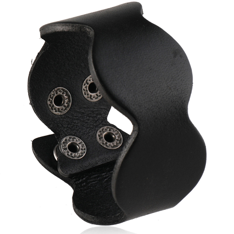 Bőrkarkötő, kézzel készített, uniszex, geometriai dizájn