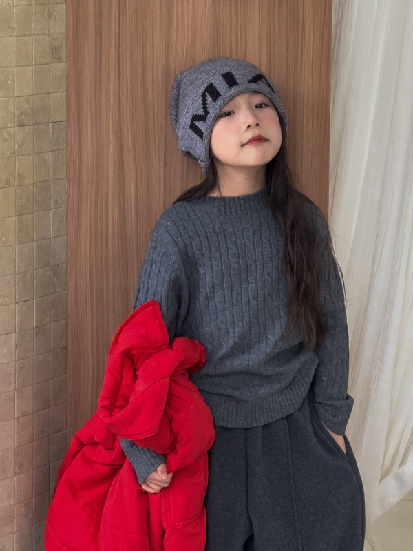 Gyerekeknek szóló gyapjú pulóverdzseki, uniszex, koreai kötés, kerek nyakú, finom gyapjú, téli 2025 kiadás