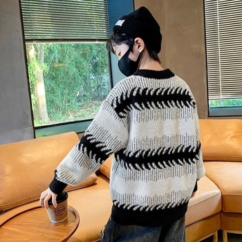 Pulover pentru copii – versiune coreeană, pentru iarnă, gros, tricotat, cu fermoar